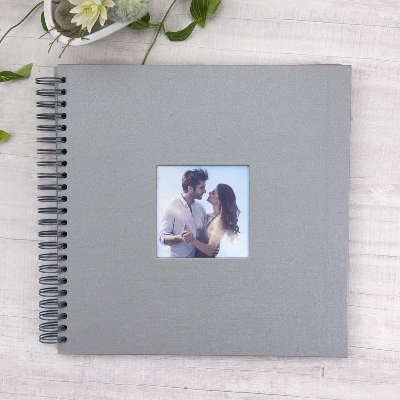 Gearchic 12 x 12 Inch Large DIY Scrapbook Photo Album with Window Design Cover 80 Pages Craft Paper Memory Book for Weeding Anniversary Travel and Baby (Gray) - Image 2
